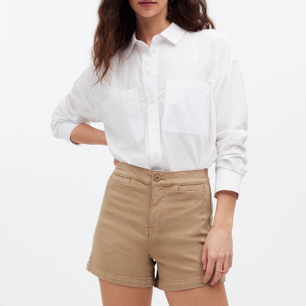 Madewell High Waist Tan Emmett Short: Welt Pocket Edition